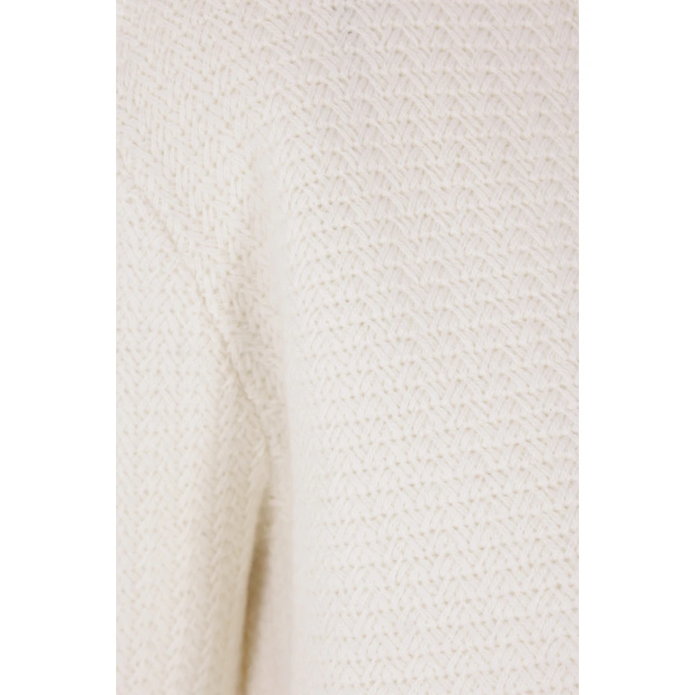 Max Mara Witte Oversized Cardigan met Monogram Patch White Dames
