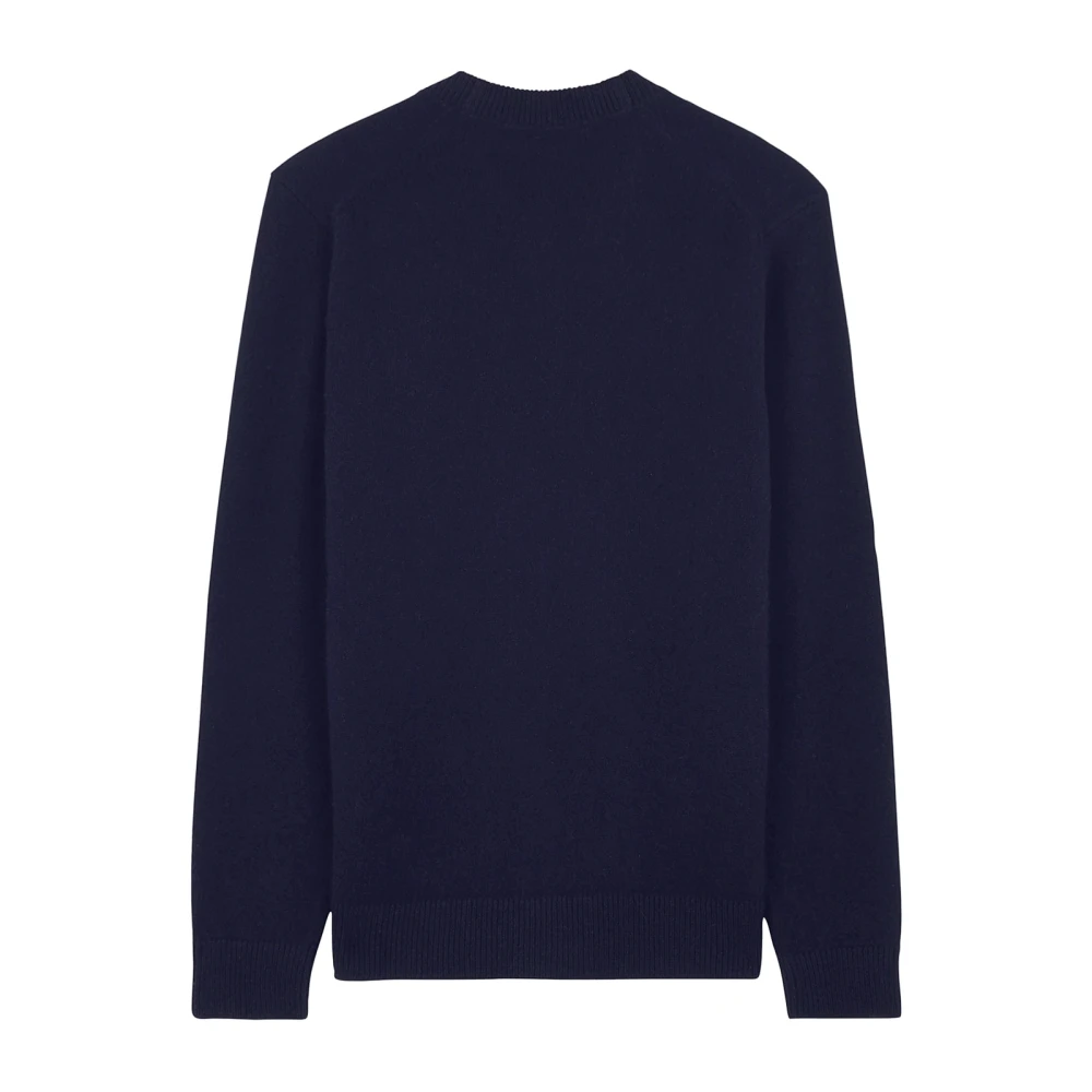 Maison Kitsuné Foxy Patch Wollen Vest Blue Heren