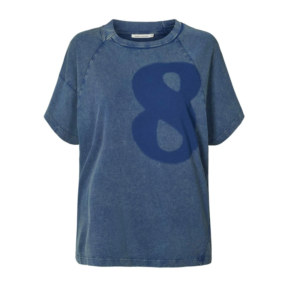 Rabens Saloner Blauwe Ary Top T-Shirt Blue Dames