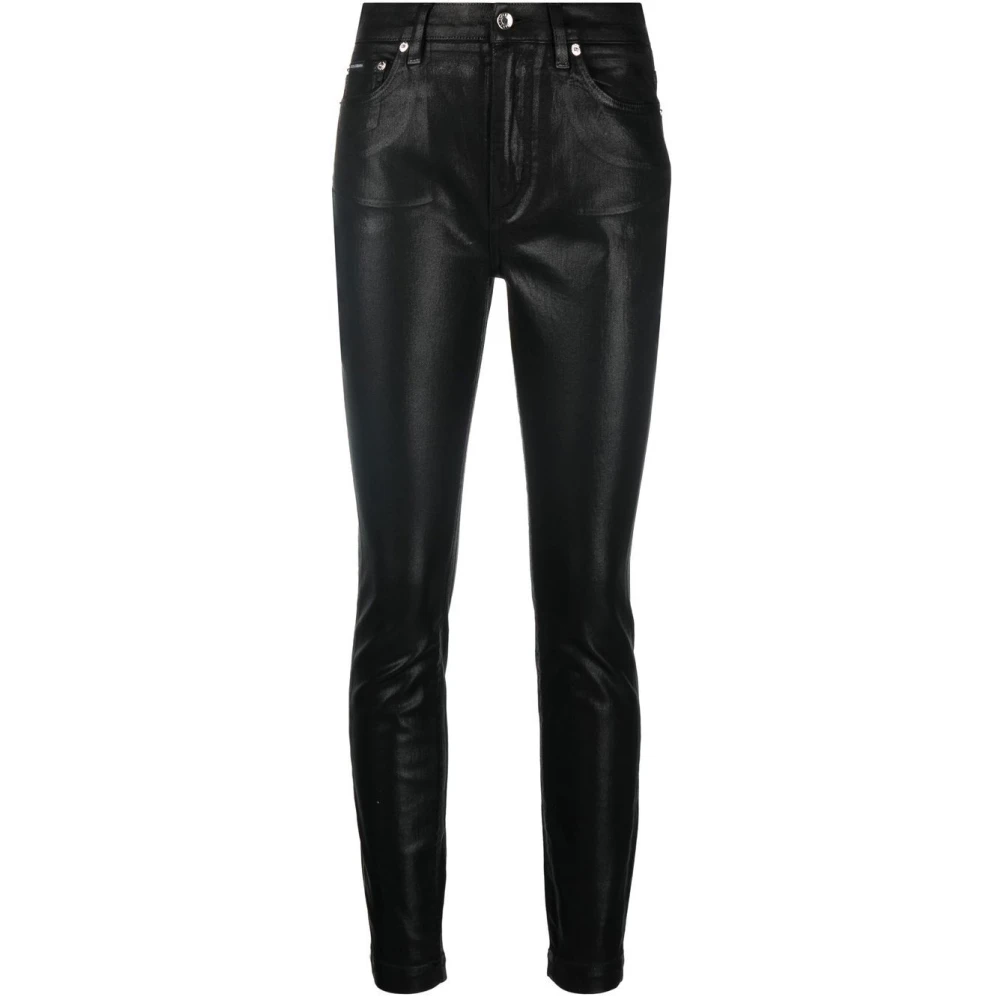 Dolce & Gabbana Audrey Hoge Taille Zwarte Jeans Black Dames
