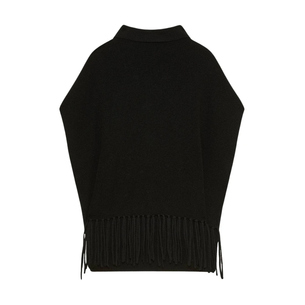 PATRIZIA PEPE Biologische wollen poncho Art. 8F0014Km36 Black Dames