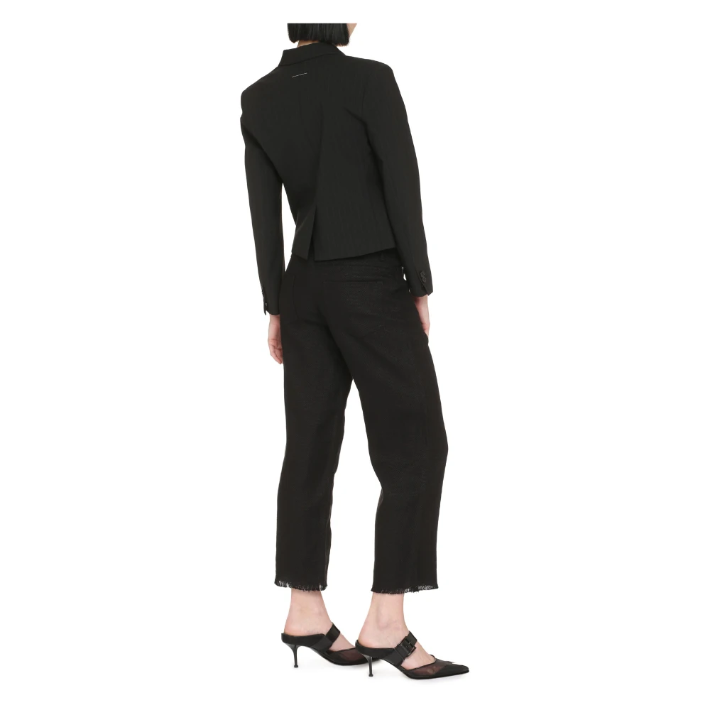 MM6 Maison Margiela Pin-striped Blazer met reverskraag Black Dames