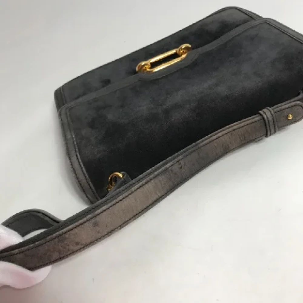 Hermès Vintage Pre-owned Leather shoulder-bags Gray Dames