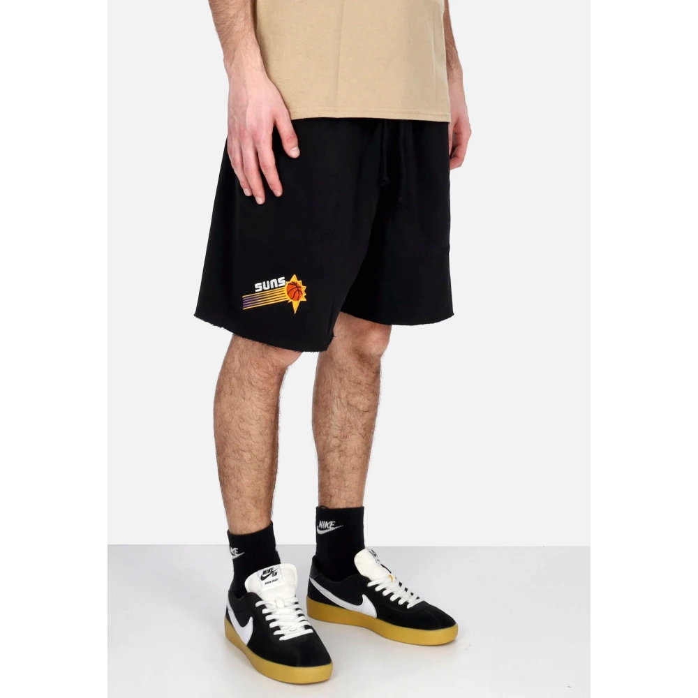 Mitchell & Ness NBA Postgame Vintage Logo Fleece Shorts Black Heren