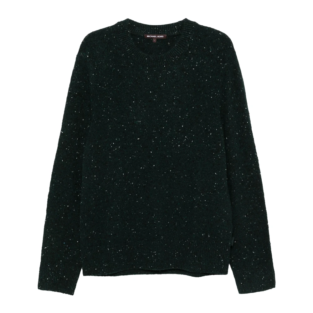 Michael Kors Men's Green Crew Neck Jumper - Round-Neck Knitwear - L - Knitwear