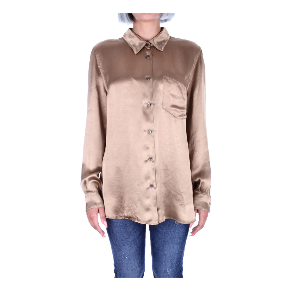 Aspesi Stijlvol overhemd met knoopsluiting aan de voorkant Brown Dames