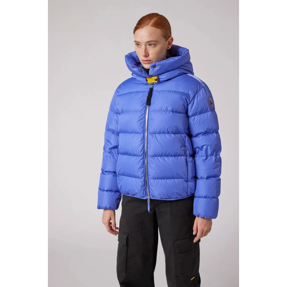 Parajumpers Korte Gewatteerde Hoodie Matte Lijn Blue Dames