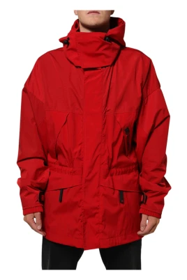 Nylon Hooded Full Zip Parka Jacket
