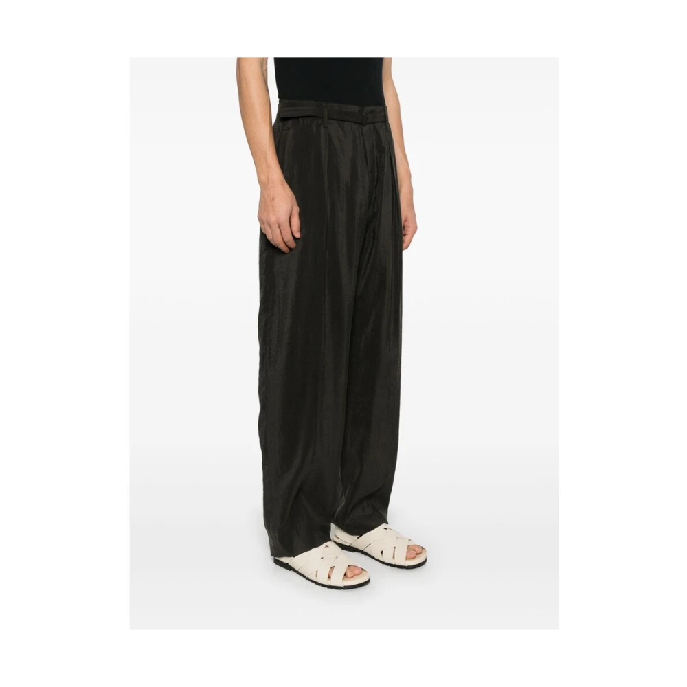 Lemaire Koffiebruine elastische taillebroek Brown Heren