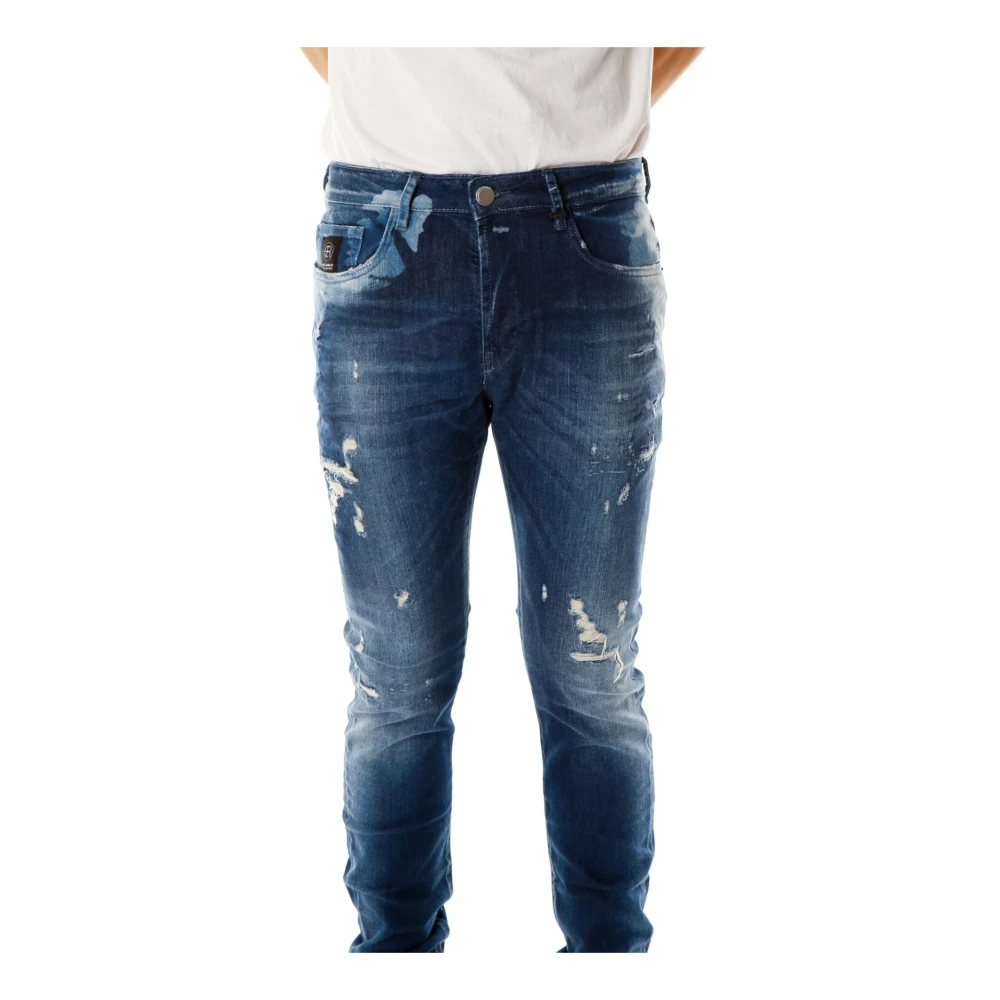 Elias Rumelis Slim Fit Jeans met gebruikte effecten Blue Heren