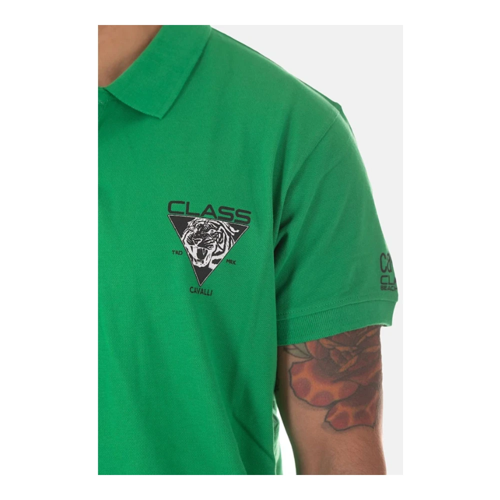 Just Cavalli Heren Logo Polo Shirt Green Heren