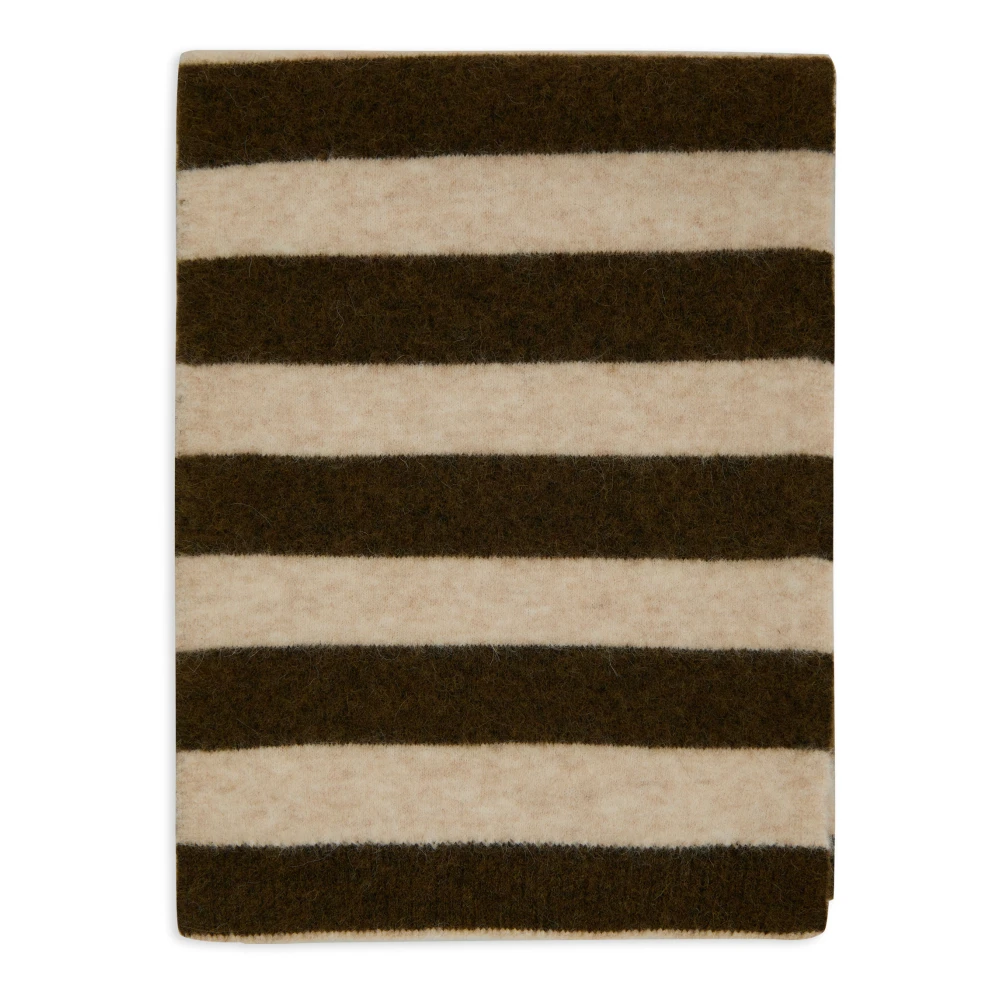 Gallo Groene Alpaca Wol Sjaal Twee-Tone Strepen Multicolor Dames