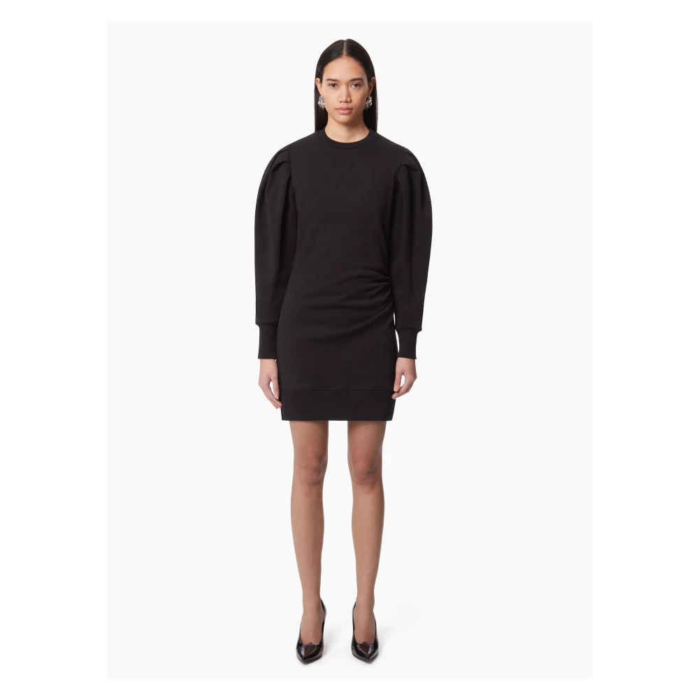 Nina Ricci Zwarte Gerimpelde Mouw Sweater Jurk Black Dames
