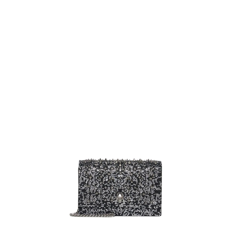 Alexander mcqueen Zwarte kleine Skull-tas met strass Black Dames