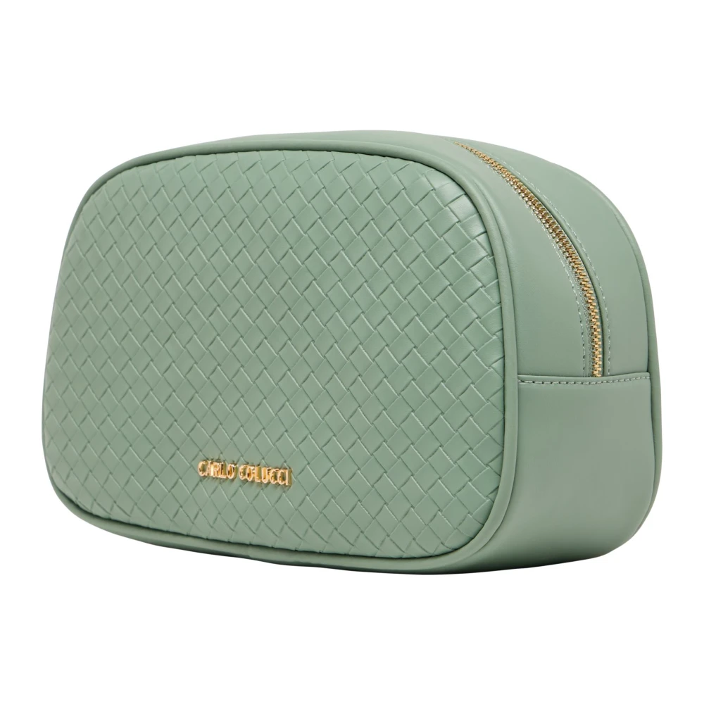 carlo colucci Gevlochten Toilettas Stijlvolle Functionaliteit Green Dames