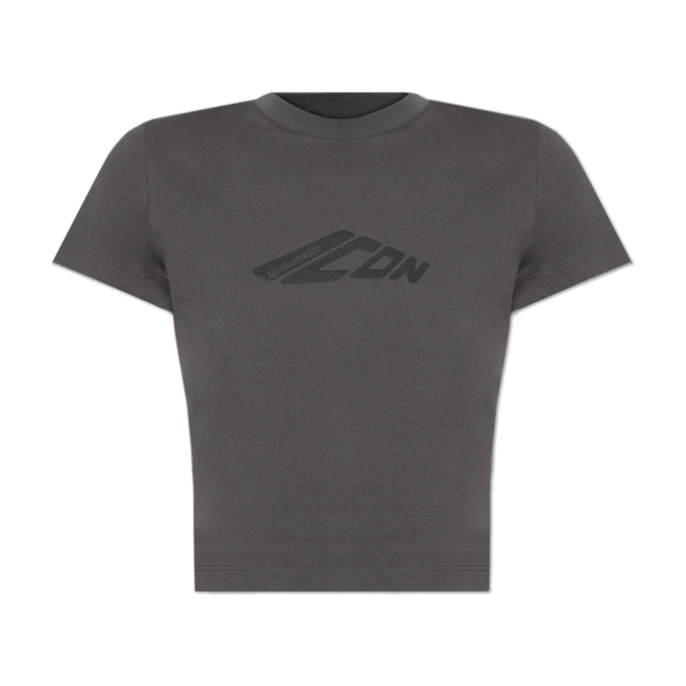 Dsquared2 T-shirt met logo Gray Dames