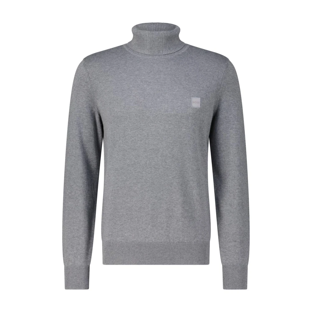 Hugo Boss Elegant Cashmere Turtleneck Sweater Gray Heren