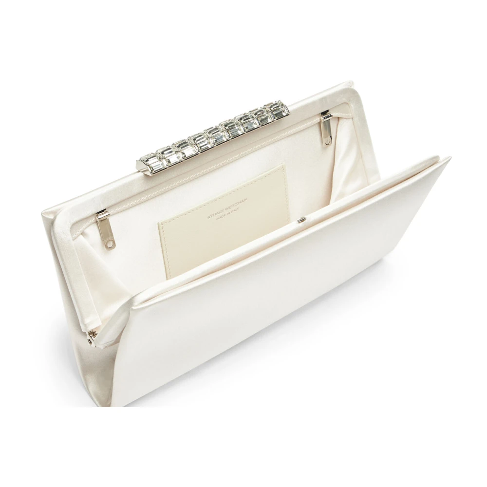 Stuart Weitzman Kristallen Clutch voor speciale gelegenheden Beige Dames