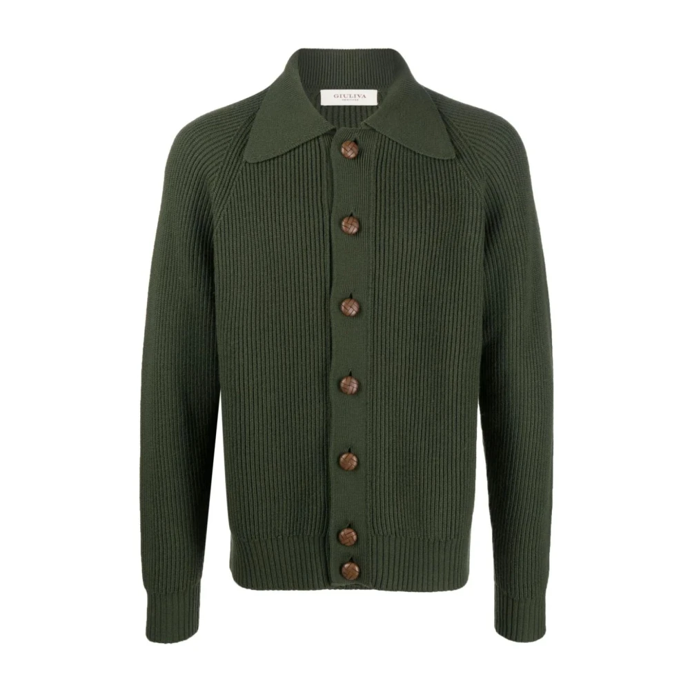 Giuliva Heritage Bottle Green Shirt kraag vest Green Heren