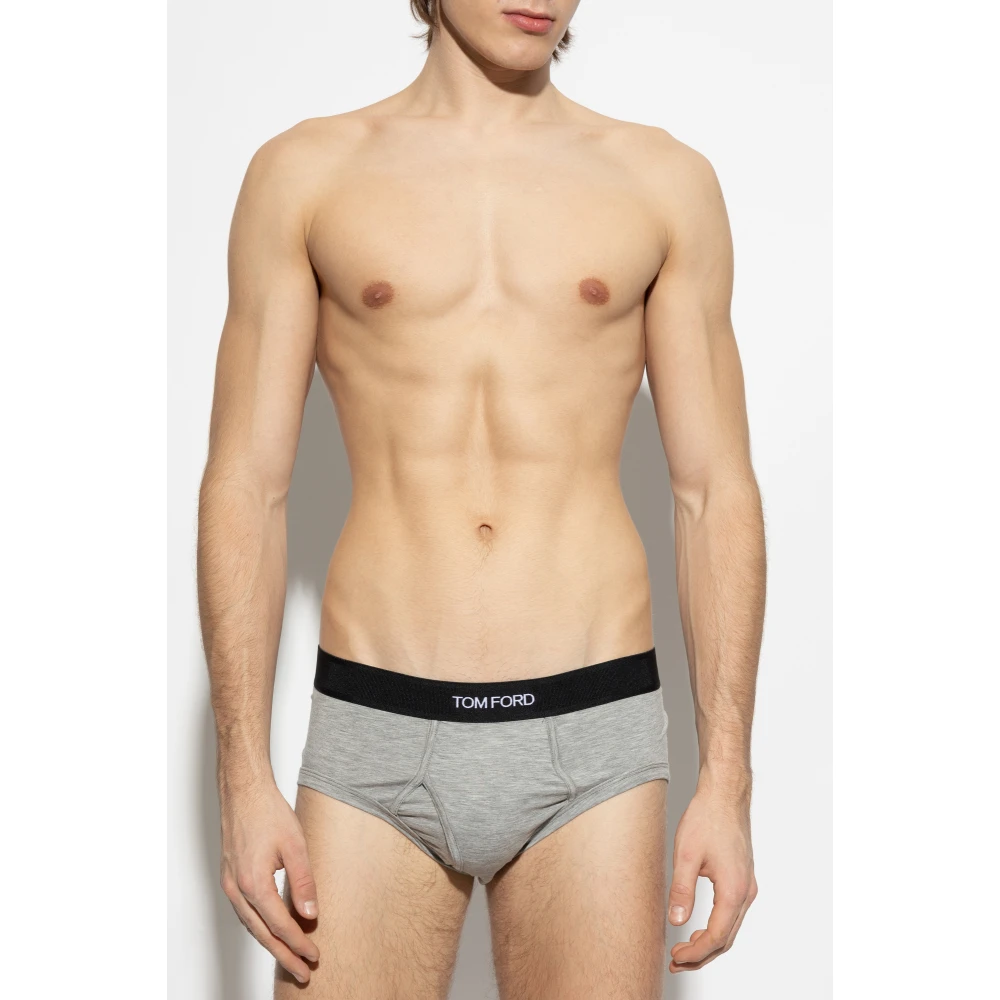 Tom Ford Twee-pack slips met logo Gray Heren