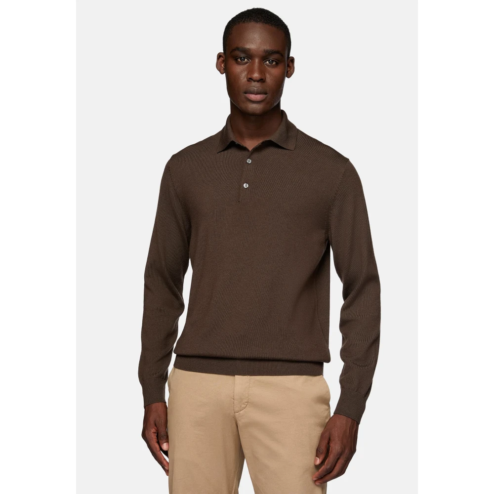 Boggi Milano Merino wol polo 12 Gg Blue Heren