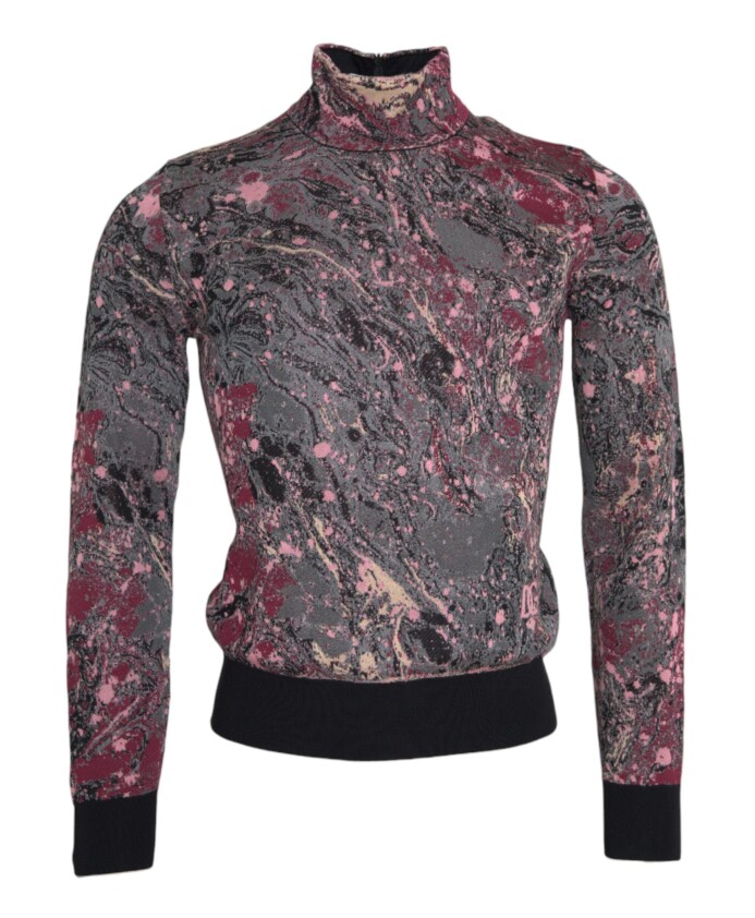pull-a-col-roule-graphique-multicolore-homme
