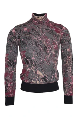 Multicolor Grafisk Rullkrage Tröja Män