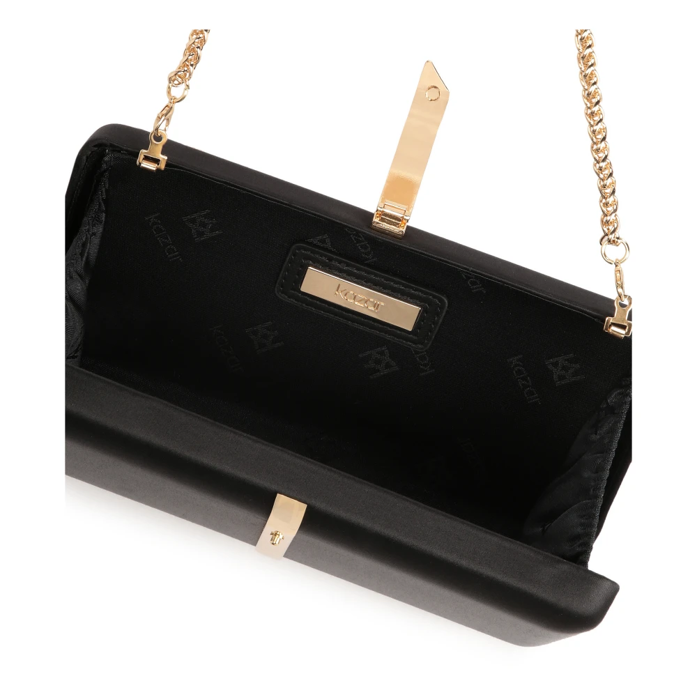 Kazar Chic kleine clutch tas met schouderketting Black Dames