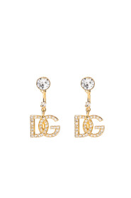 Earrings With DG Logo And Rhinestones