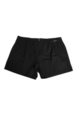 Svarta Bomull Elastisk Midja Simshorts