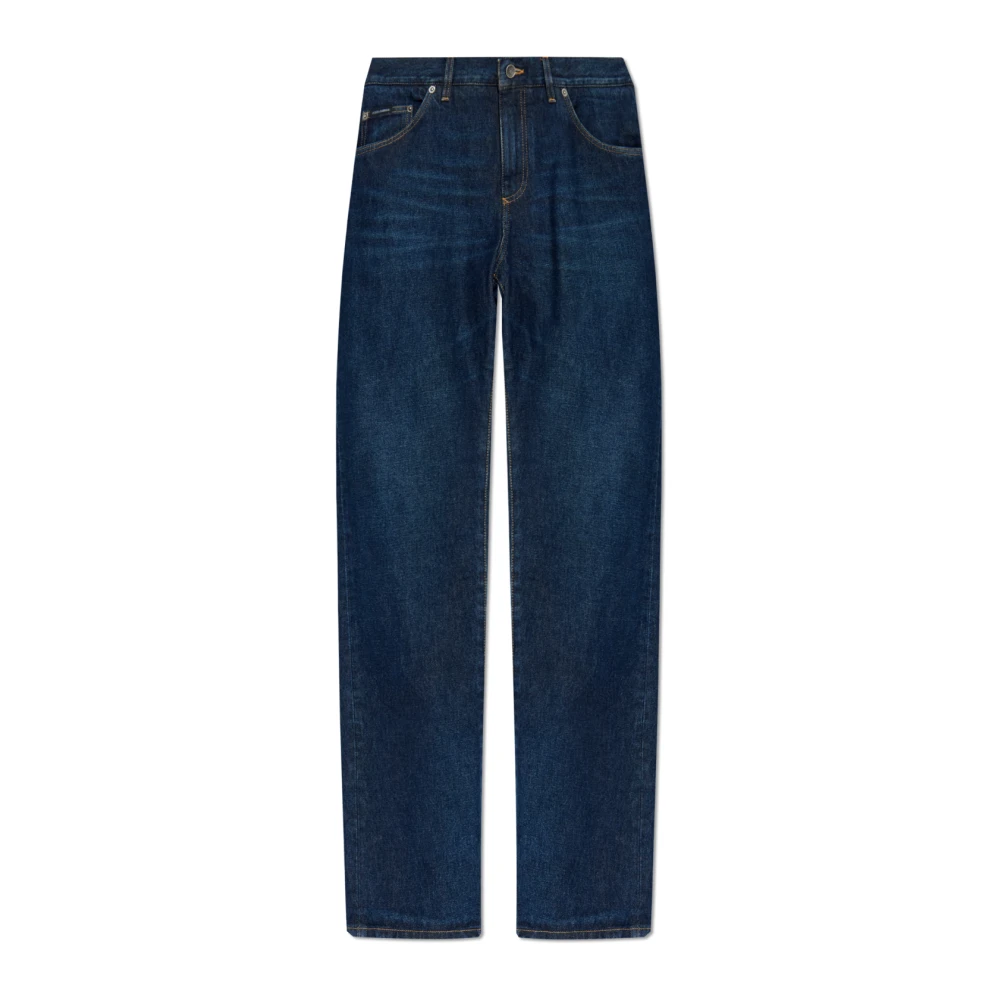 Dolce & Gabbana Men's Blue Straight Fit Jeans, 2XL, Straight-Leg Jeans