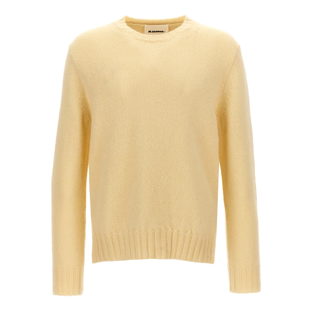 Jil Sander Men's Beige Wool Blend Jumper - Round-Neck Knitwear - S - Knitwear