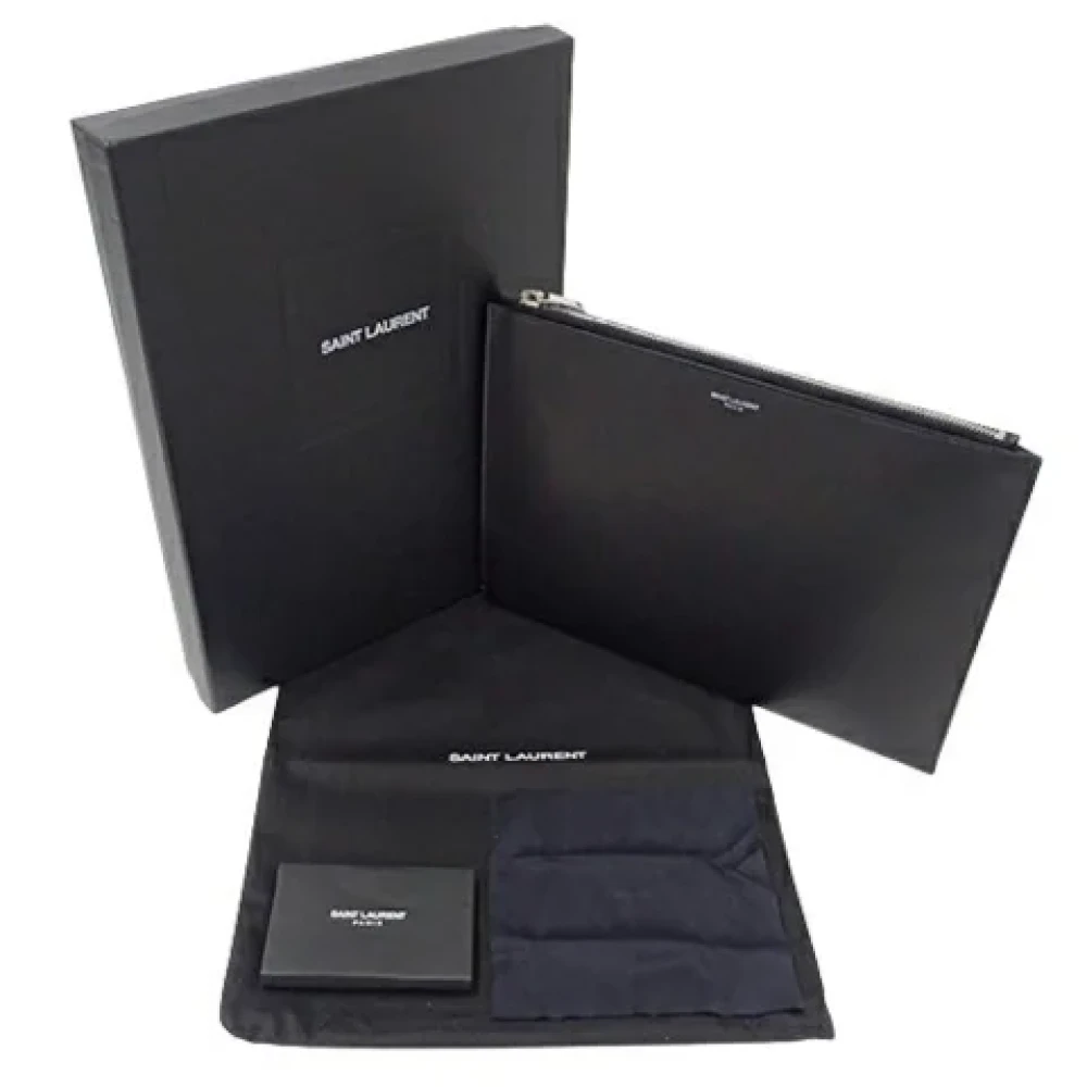 Saint Laurent Vintage Pre-owned Leather clutches Black Dames
