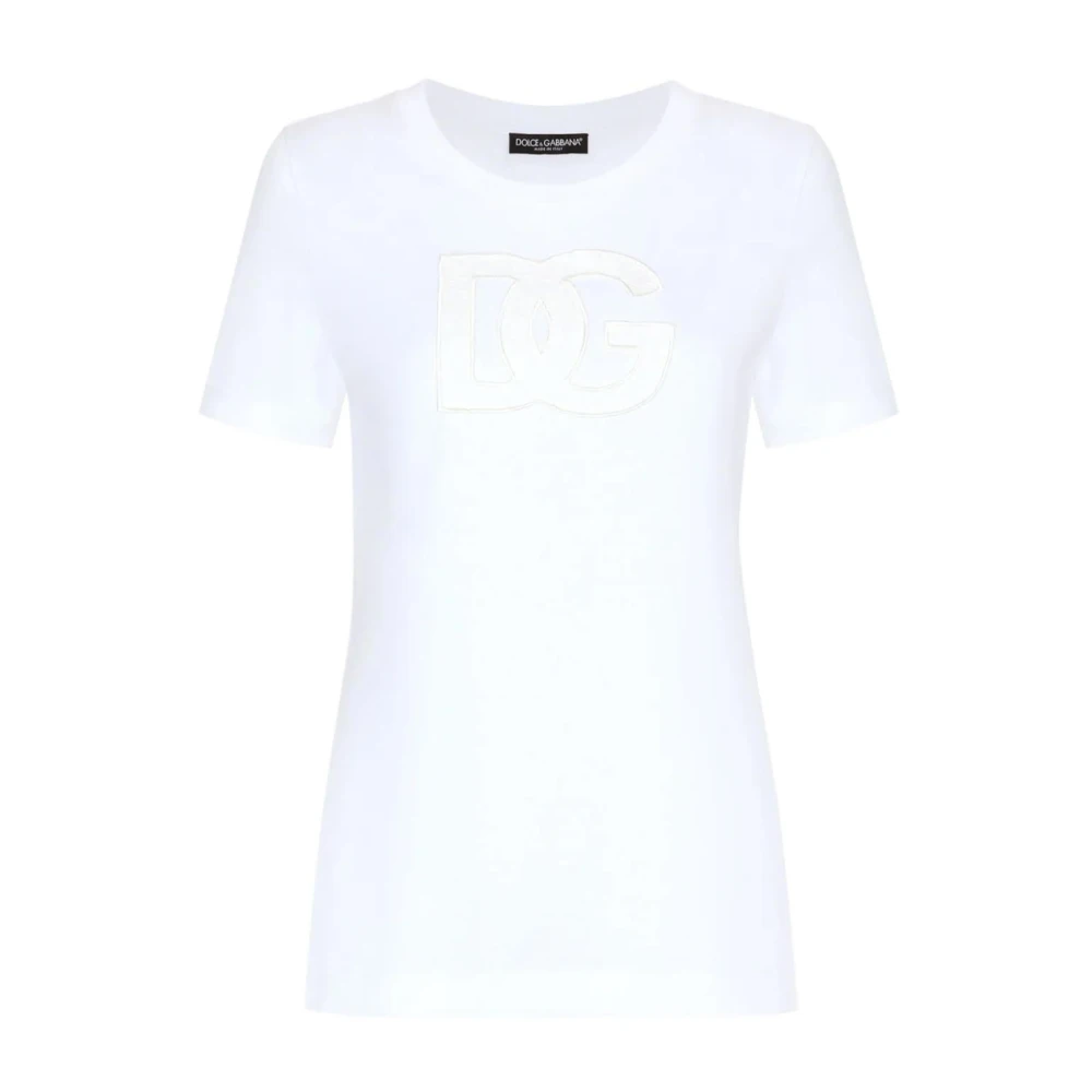 Dolce & Gabbana Optisch Wit T-Shirt White Dames