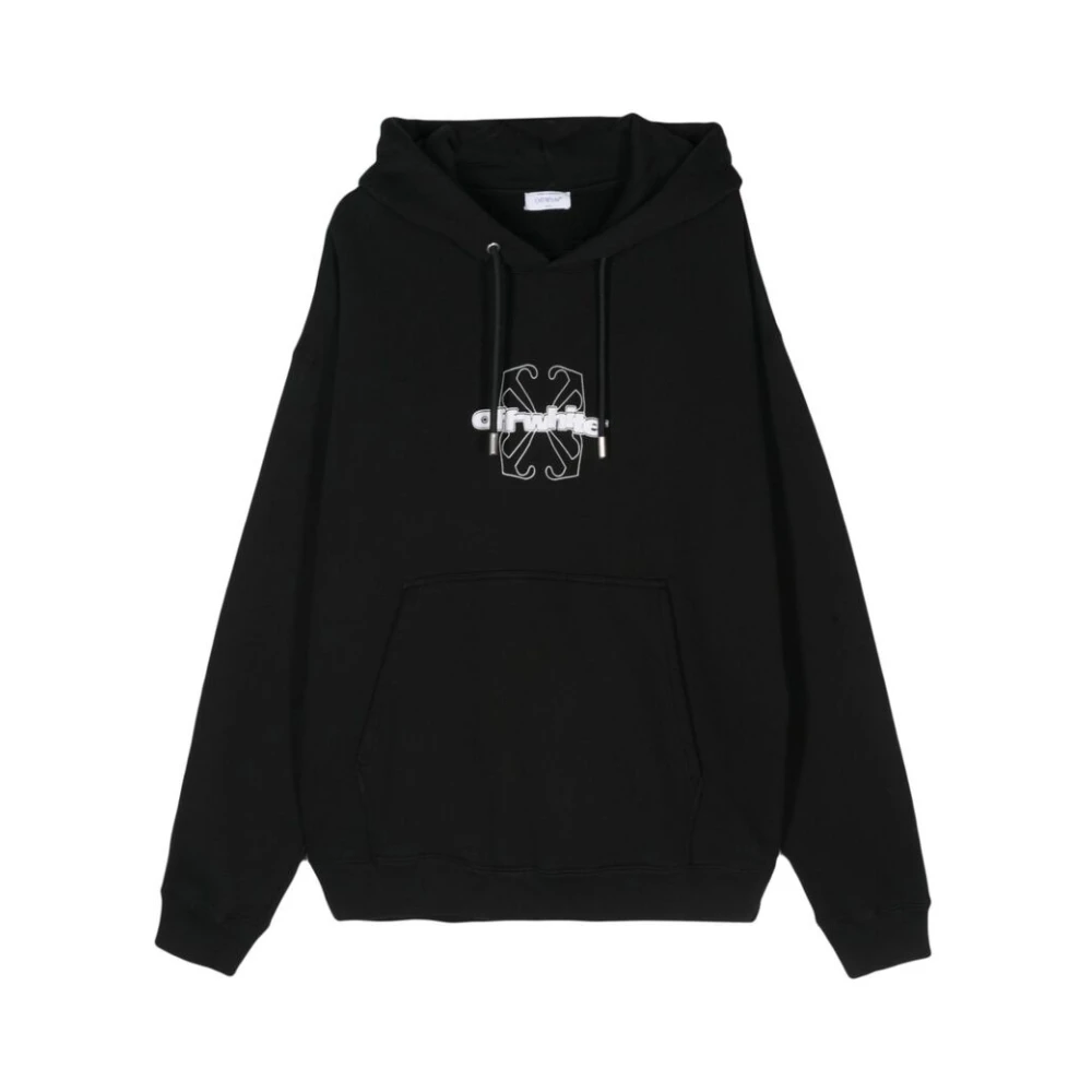Off White Zwarte Arrows Motief Hoodie Sweatshirt Black Heren