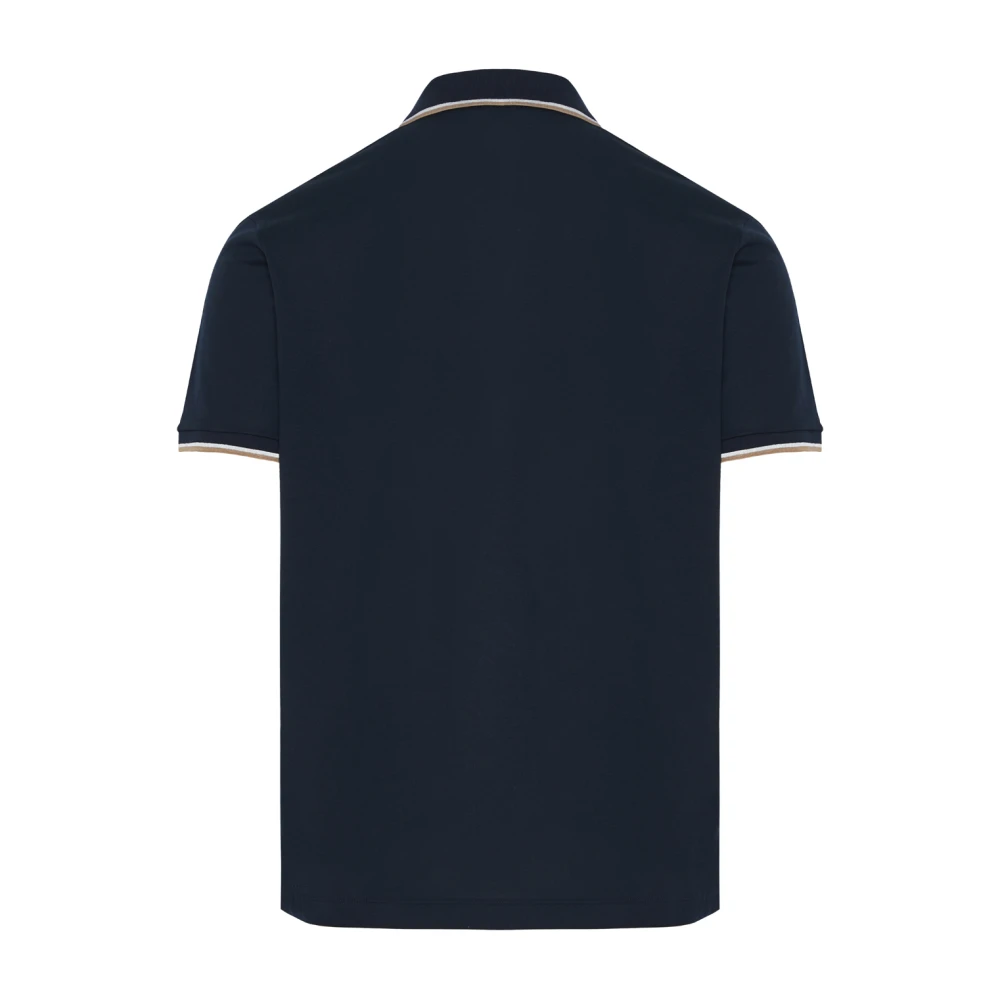 PAUL & SHARK Logo Katoenen Polo Shirt Blue Heren