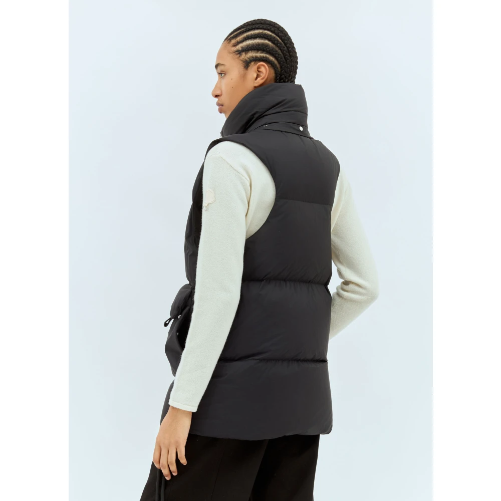 Moncler Gewatteerd donsvest met afneembare capuchon Black Dames