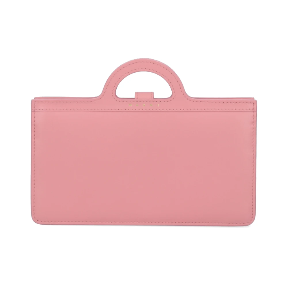 Marni Roze Leren Portemonnee met Kettingriem Pink Dames