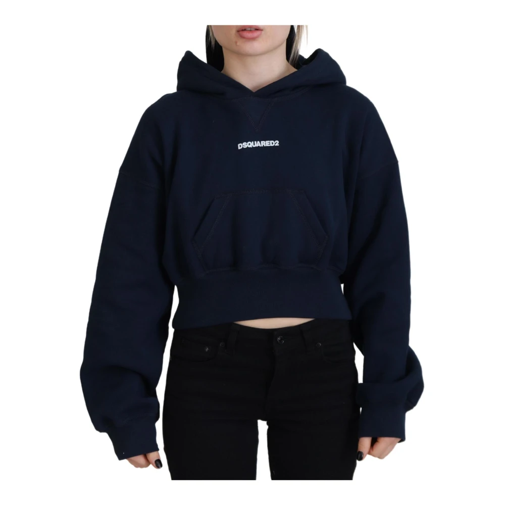 Dsquared2 Blauwe Logo Print Hoodie Blue Dames