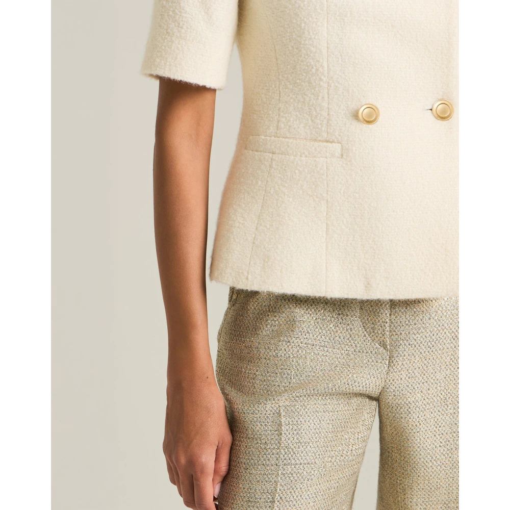 Kiton Lamé Effect Broek Beige Dames