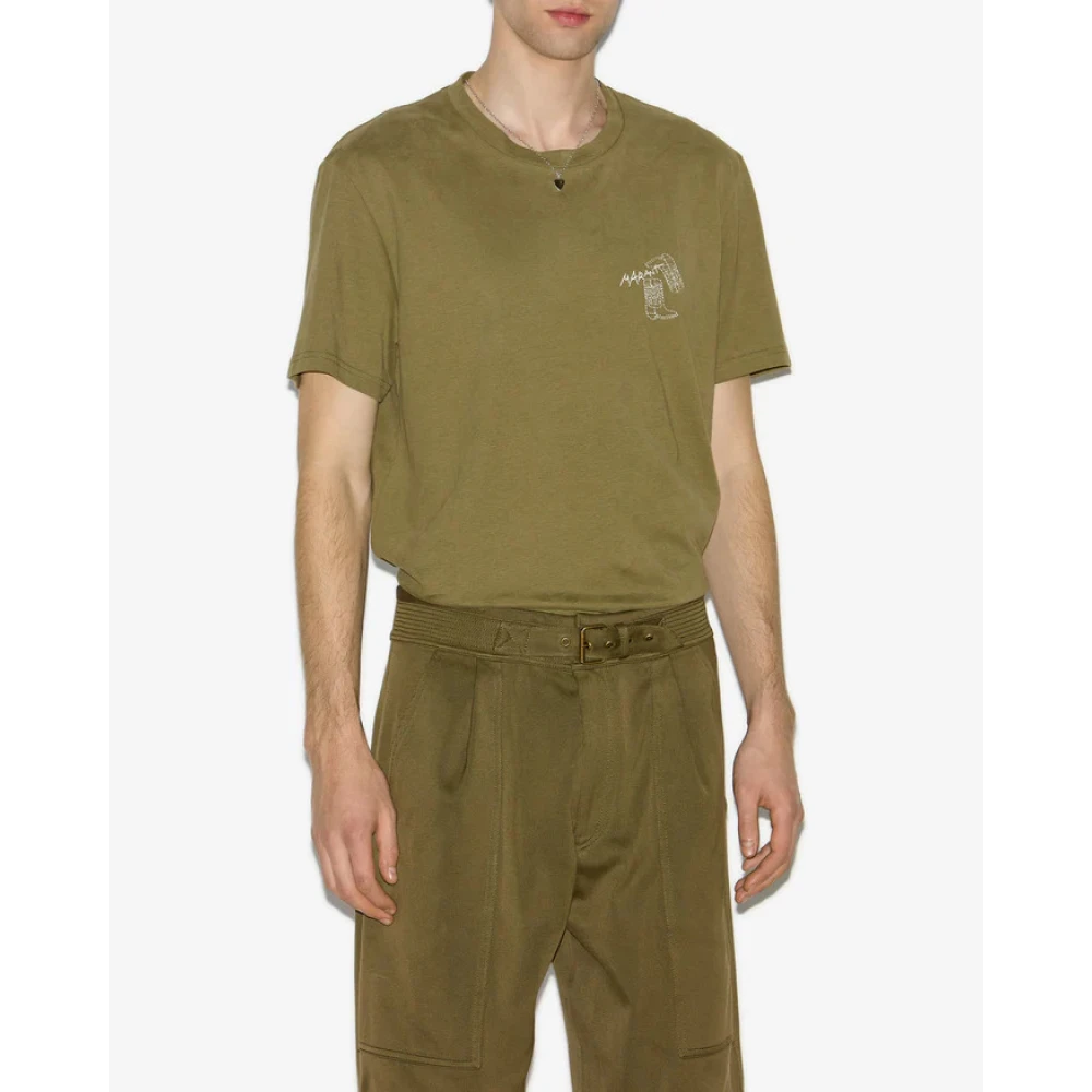 Isabel marant Stijlvolle T-shirts en Polos in Khaki Green Heren