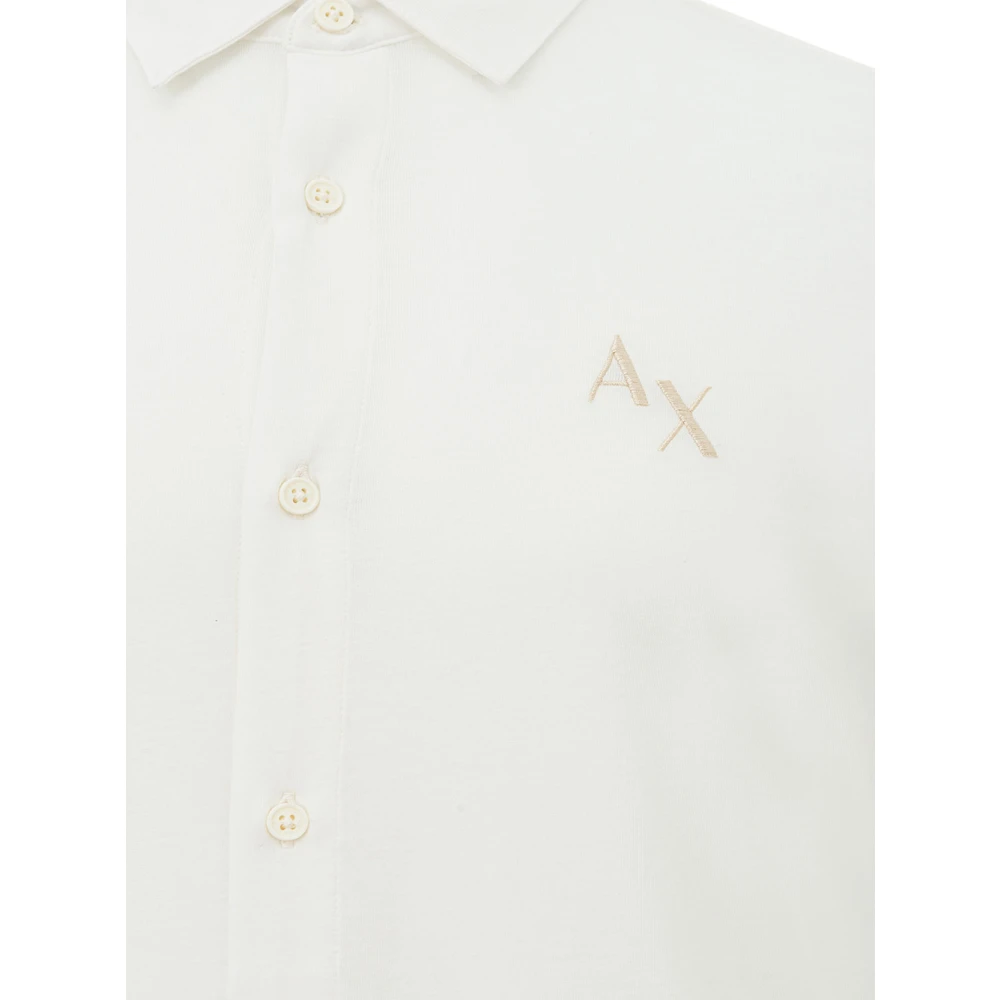 Armani Exchange Stijlvolle Casual Overhemden voor Mannen White Heren