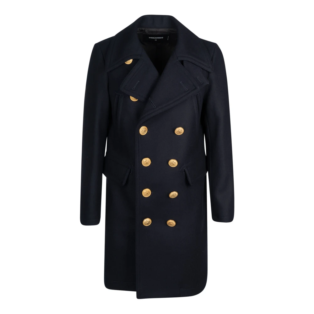 Dsquared2 Double-Breasted Coats Black Heren