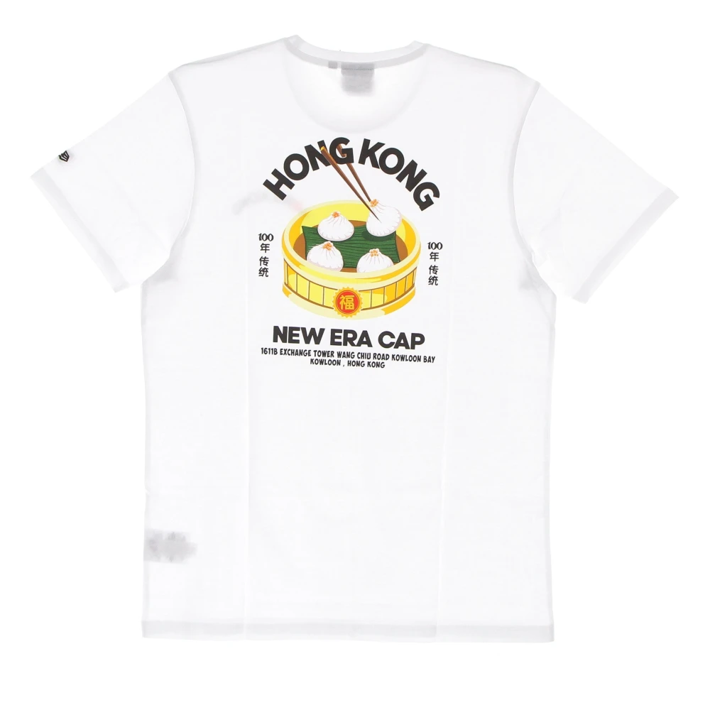 new era Witte korte mouw Tee met logo White Heren