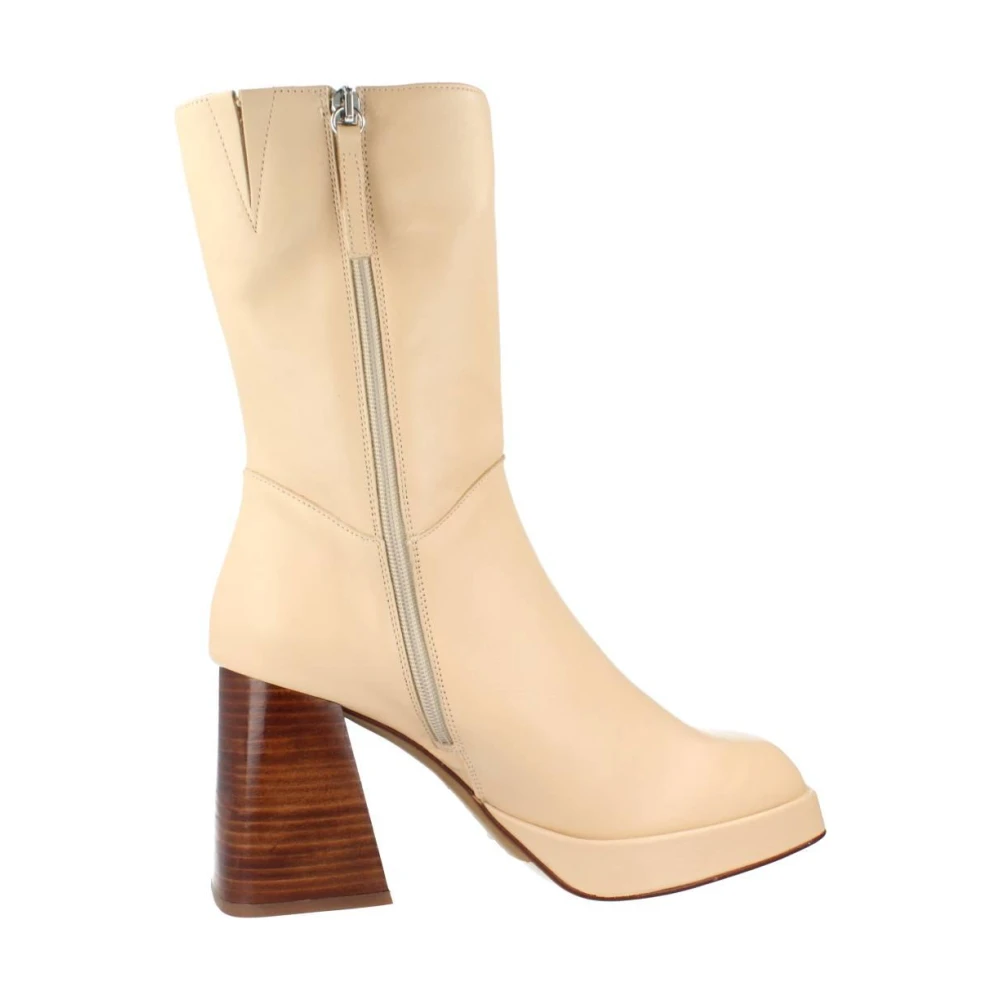 Angel Alarcon Donna Beige - Eleganti Stivaletti Con Tacco Per Donne - Shoes - 39 Eu