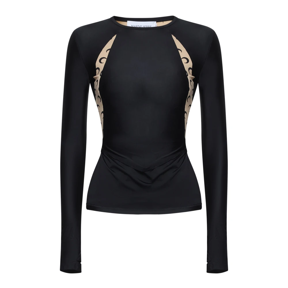 Marine Serre Zwarte Top met Stijl Black Dames