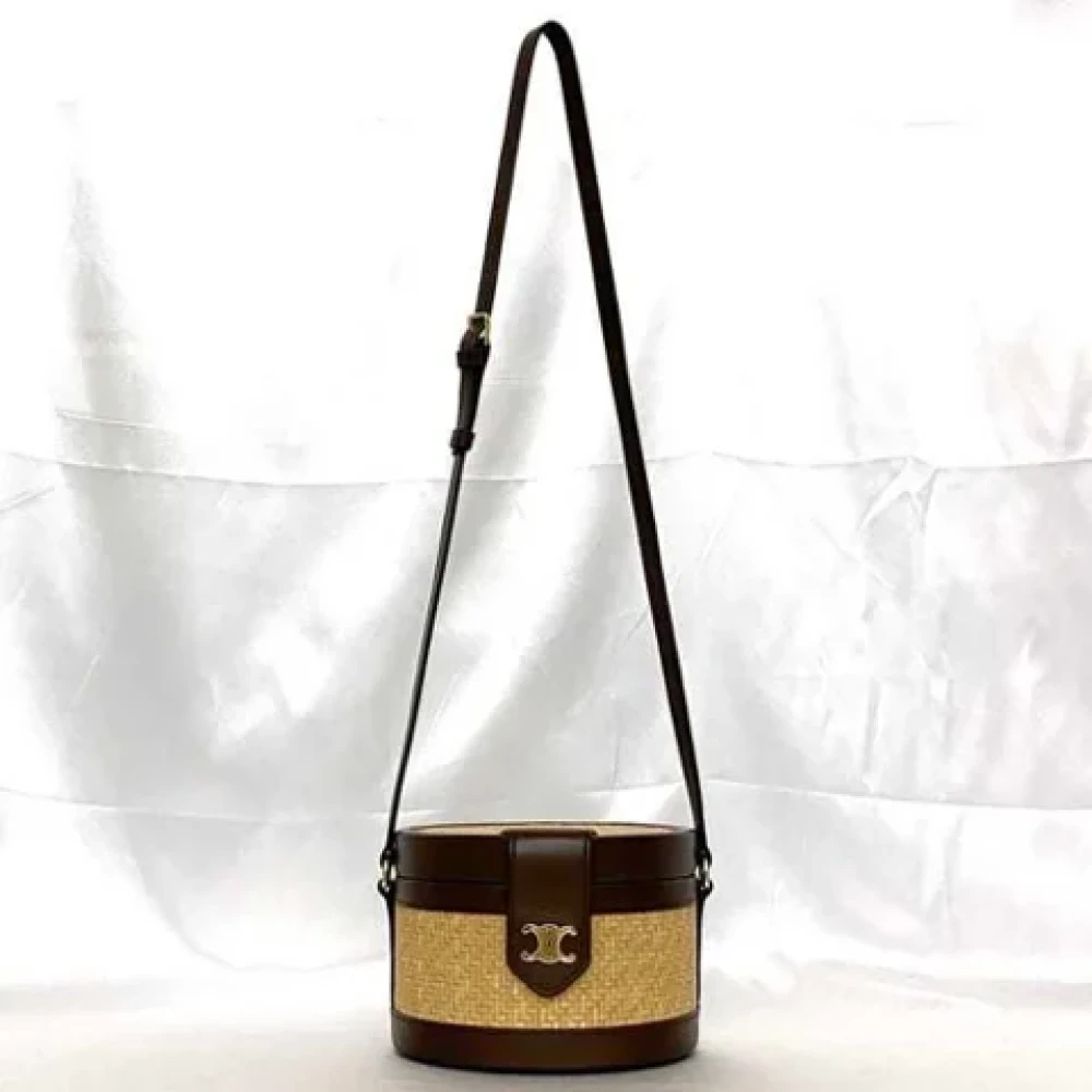 Celine Vintage Pre-owned Leather shoulder-bags Beige Dames