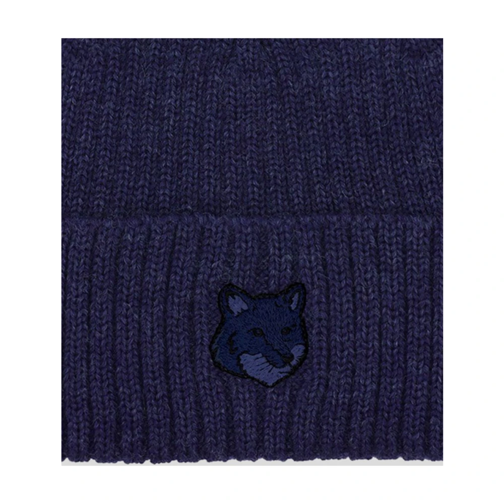 Maison Kitsuné Wol Vos Beanie Muts Blue Heren
