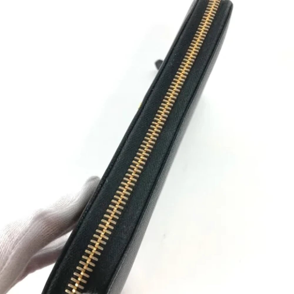Prada Vintage Pre-owned Leather wallets Black Dames
