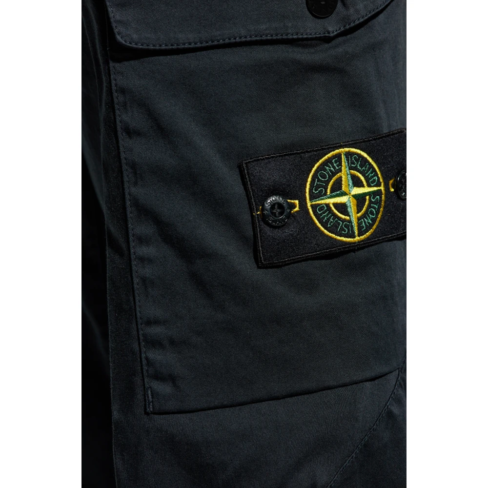 Stone Island Broek met Logo Blue Heren